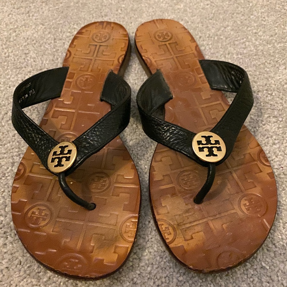 Tory Burch leather flip flops